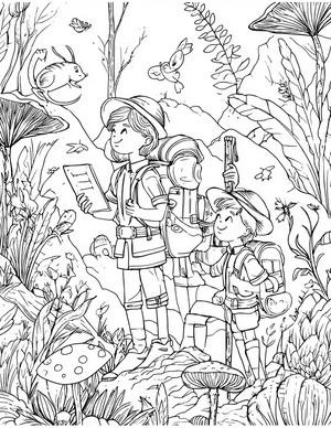 Free Explorers Coloring Pages - 10