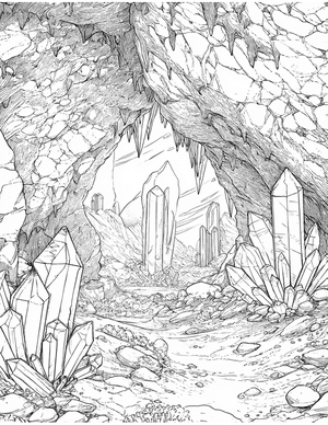 Free Cave Coloring Pages - 0