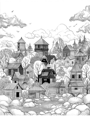 Free Hut Coloring Pages - 0