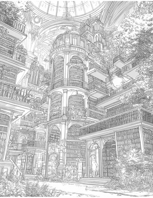 Free Library Coloring Pages - 1