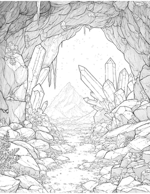 Free Cave Coloring Pages - 1