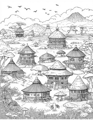 Free Hut Coloring Pages - 1