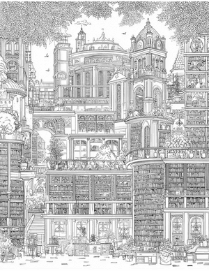 Free Library Coloring Pages - 2