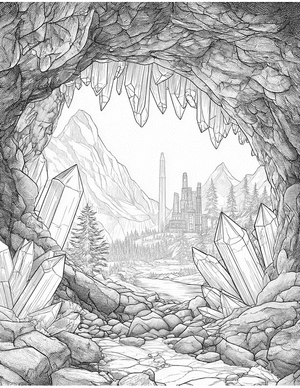 Free Cave Coloring Pages - 3