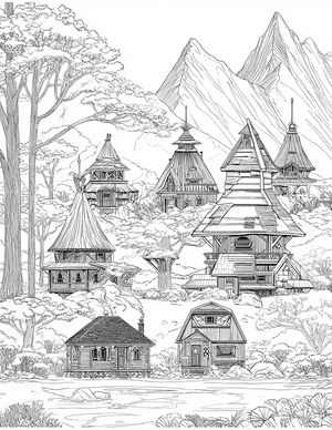 Free Hut Coloring Pages - 3