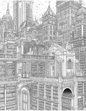 Free Library Coloring Pages - 4