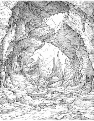 Free Cave Coloring Pages - 4