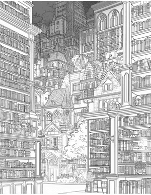 Free Library Coloring Pages - 5