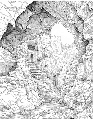 Free Cave Coloring Pages - 6