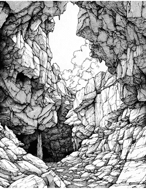 Free Cave Coloring Pages - 7
