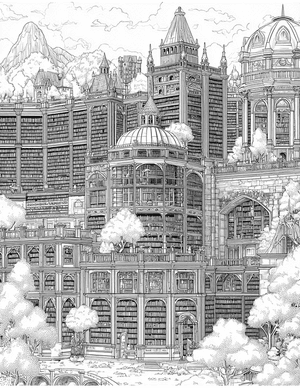 Free Library Coloring Pages - 8