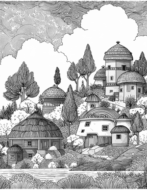 Free Hut Coloring Pages - 9