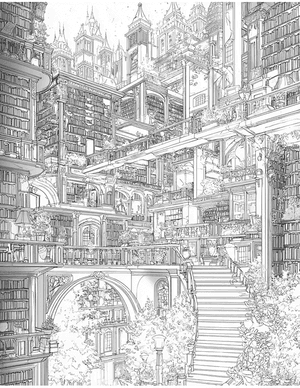 Free Library Coloring Pages - 10