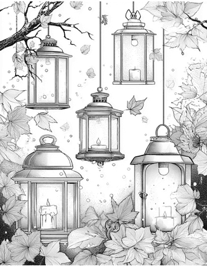 Free Lantern Coloring Pages - 0