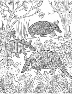 Free Armadillo Coloring Pages - 0
