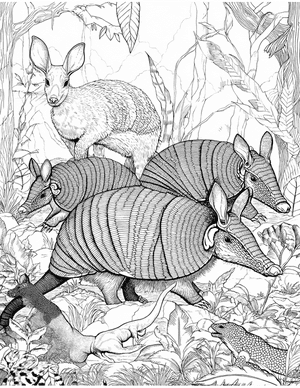 Free Armadillo Coloring Pages - 1