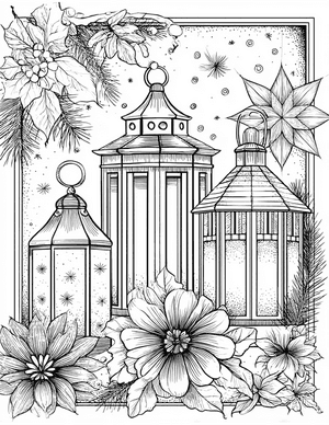 Free Lantern Coloring Pages - 2