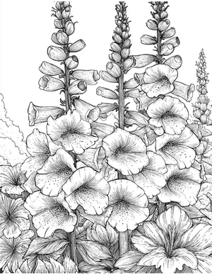 Free Foxglove Coloring Pages - 2