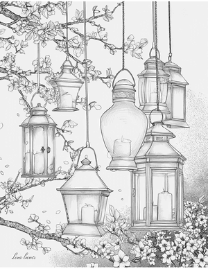 Free Lantern Coloring Pages - 3