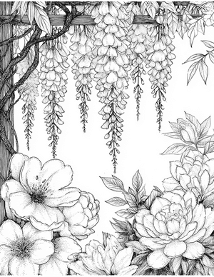 Free Wisteria Coloring Pages - 3
