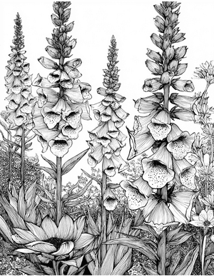 Free Foxglove Coloring Pages - 3