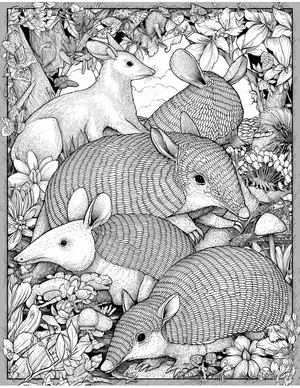 Free Armadillo Coloring Pages - 3