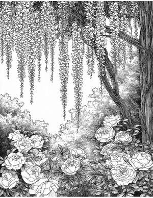 Free Wisteria Coloring Pages - 4