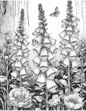 Free Foxglove Coloring Pages - 4