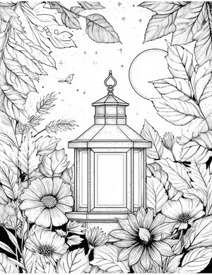 Free Lantern Coloring Pages - 5