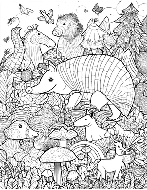 Free Armadillo Coloring Pages - 5
