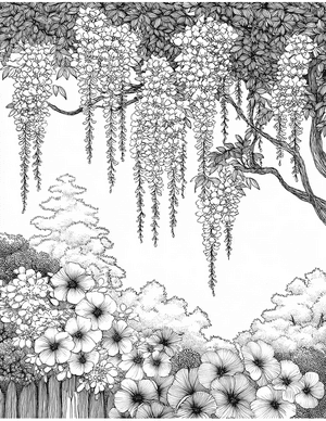 Free Wisteria Coloring Pages - 6