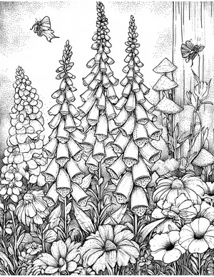 Free Foxglove Coloring Pages - 6