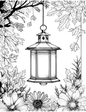 Free Lantern Coloring Pages - 7