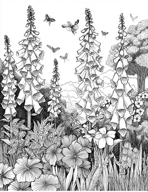 Free Foxglove Coloring Pages - 7