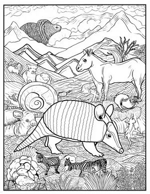 Free Armadillo Coloring Pages - 7