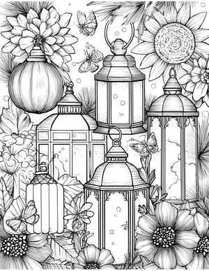 Free Lantern Coloring Pages - 8