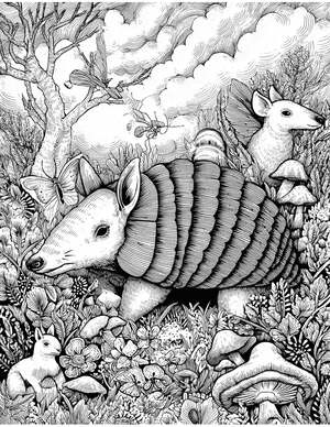 Free Armadillo Coloring Pages - 8