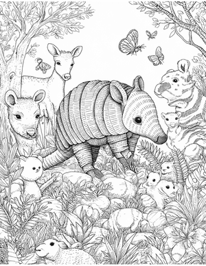 Free Armadillo Coloring Pages - 9