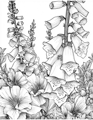 Free Foxglove Coloring Pages - 10