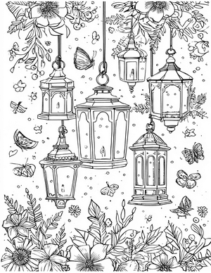 Free Lantern Coloring Pages - 10