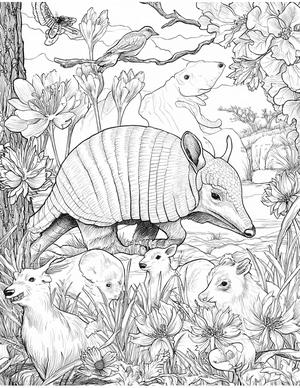 Free Armadillo Coloring Pages - 10