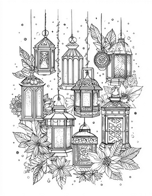 Free Lantern Coloring Pages - 11