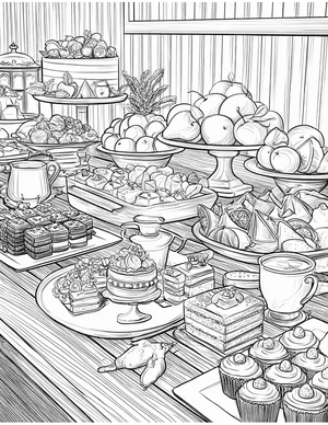 Free Buffet table Coloring Pages - 6
