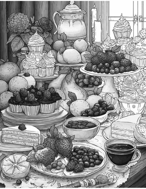 Free Buffet table Coloring Pages - 7