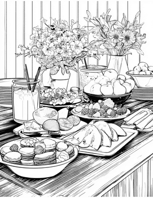 Free Buffet table Coloring Pages - 8