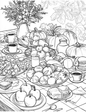 Free Buffet table Coloring Pages - 10