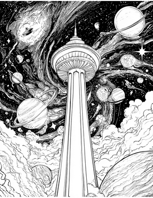 Free Space beacon Coloring Pages - 0