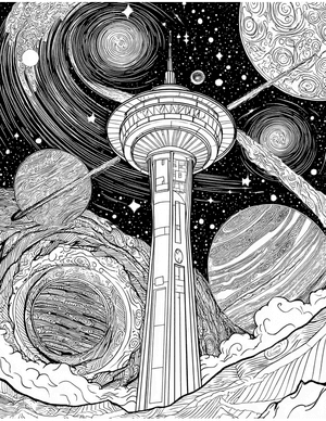 Free Space beacon Coloring Pages - 1