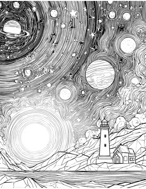 Free Space beacon Coloring Pages - 2