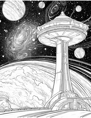 Free Space beacon Coloring Pages - 3